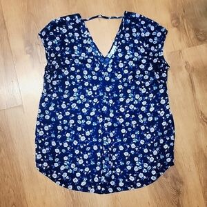 Floral Vneck Blouse